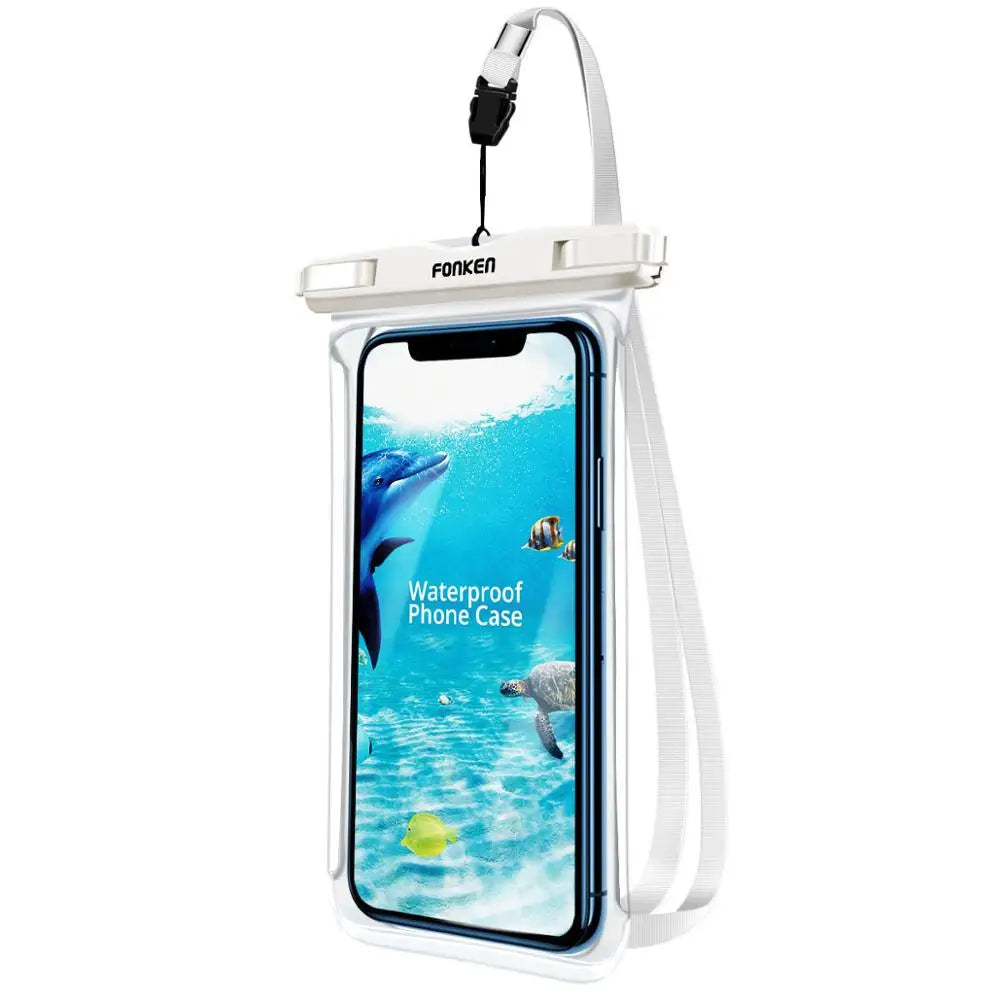 FONKEN Full View Waterproof Case for Phone Underwater Snow Rainforest Transparent Dry Bag Swimming Pouch Big Mobile Phone Covers