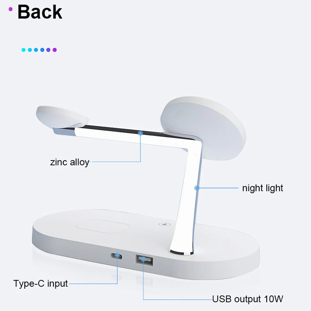 3 in 1 Wireless Charger Stand For iPhone 12 13 14 15 16 Fast Charging Station for Apple Watch 10 9 8 7 6 5 4 Airpods 2 3 Pro